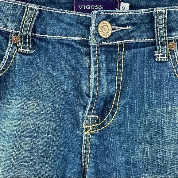 Vigoss Bermuda Distressed Jean Shorts Women's S 2342 - Picture 2 of 10